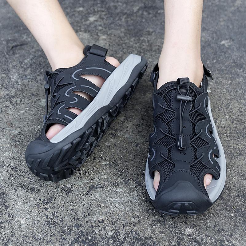 2025 Summer  men's comfortable soft soled sandals outdoor new men's breathable hollow out anti slip beach shoes