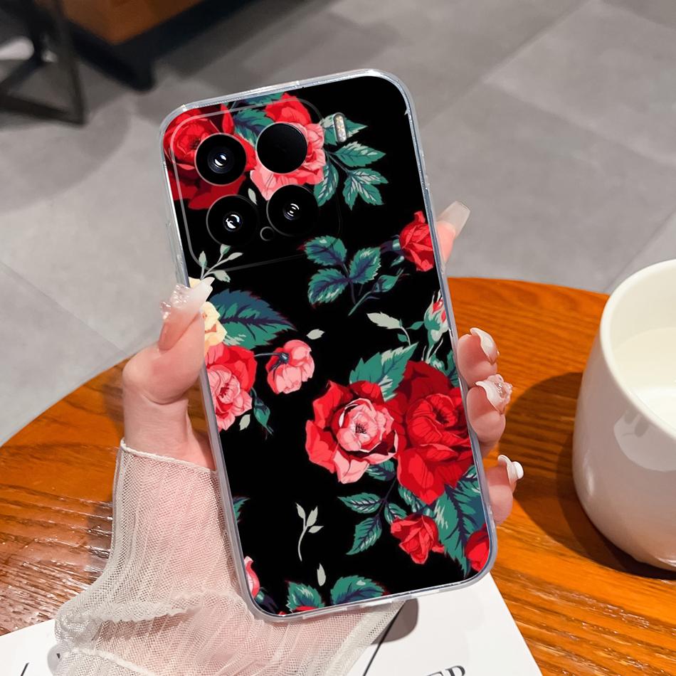 Leisure Flower Case For Xiaomi 15 Pro Clear Phone Bags Colourful Soft Back Cover For Xiaomi15 15Pro Silicone Anti Drop Housing