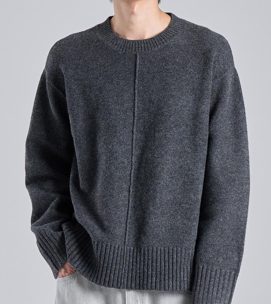 Beoteunseoul Center Pintuck Point Knit (Charcoal)