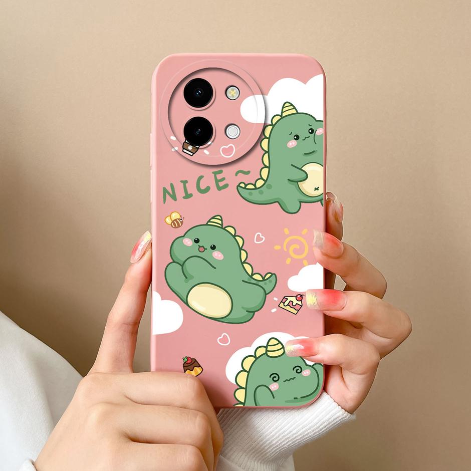 For Vivo Y38 5G Cases Love Heart Flowers Liquid Silicone TPU Shockproof Cover For VivoY200i VivoT3x Prevalent Coque Funda Shell