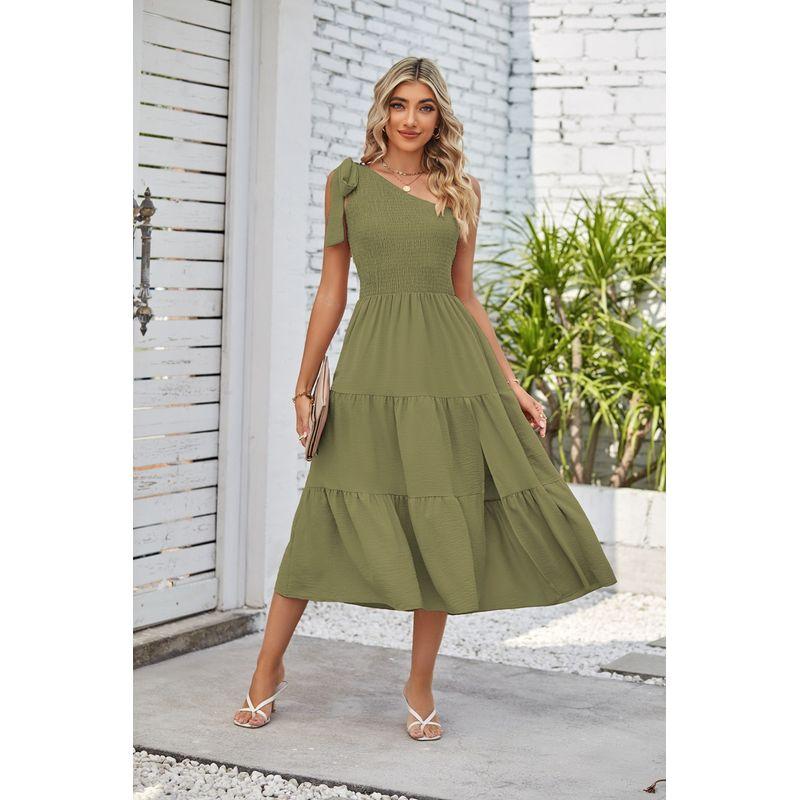 Women's Pleated Slip Sleeveless Dress Pleating Split Sleeveless Dress Women
