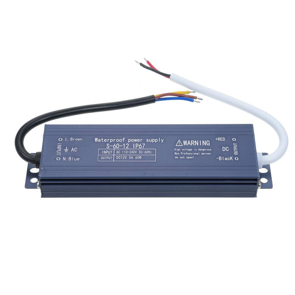 IP67 Waterproof LED Driver Switch Power Supply Transformer Adapter AC 180V-240V to DC 12V 200W Const