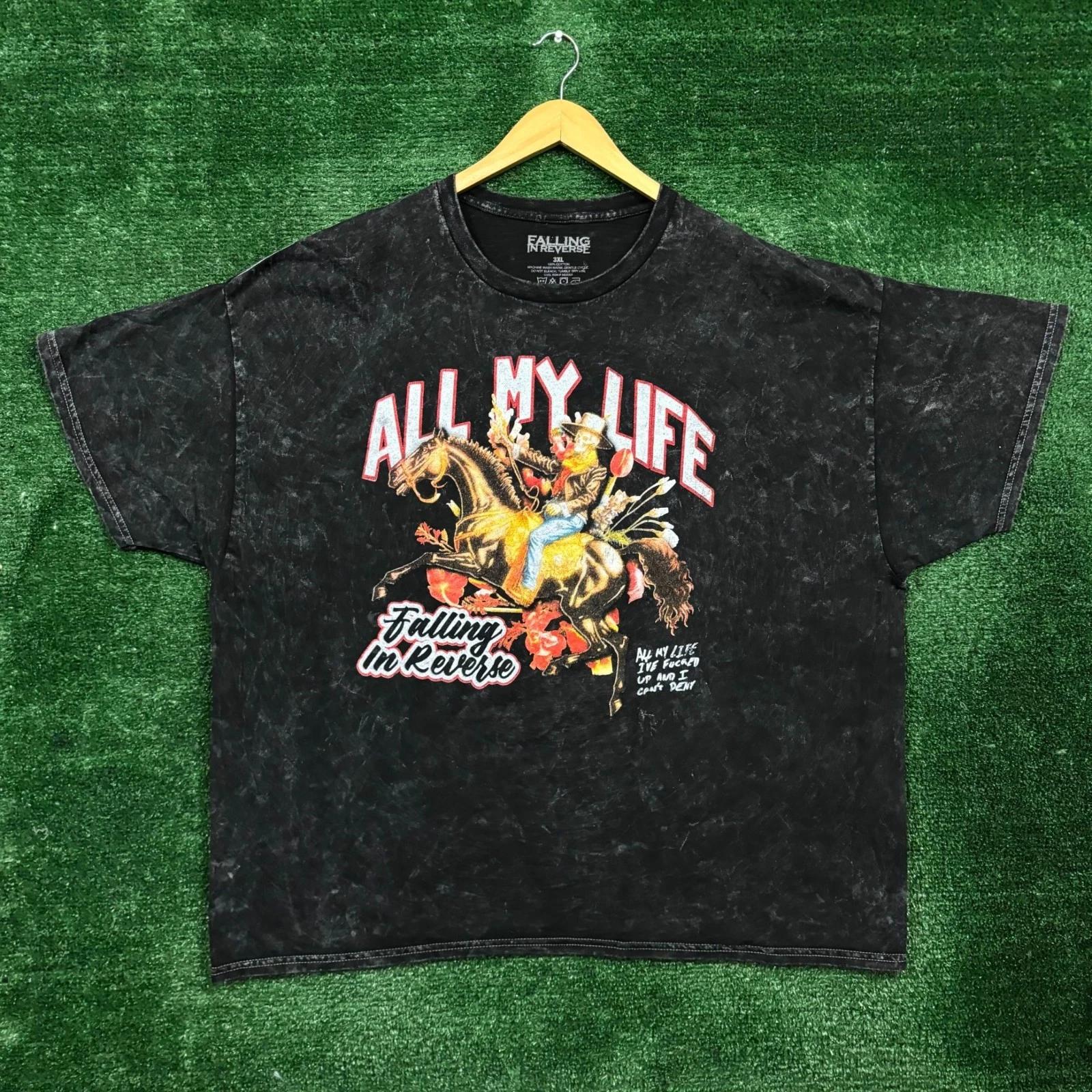 Falling in Reverse All My Life Rock Band Mineral Wash T-shirt Size 3XL L