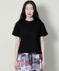 Deumakeu Plain Semi-Crop Short Sleeve T-Shirt Black