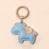 Women Leather Charms Bag Pendant KeyChain Cartoon Pony Rocking Horses Keyring Cute Animal Ornament Accessories