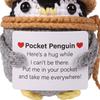 Knitted Positive Penguin Positive Energy Penguin Doll With Encouragement Card Wearing Hat Doll For Friends Encouragement