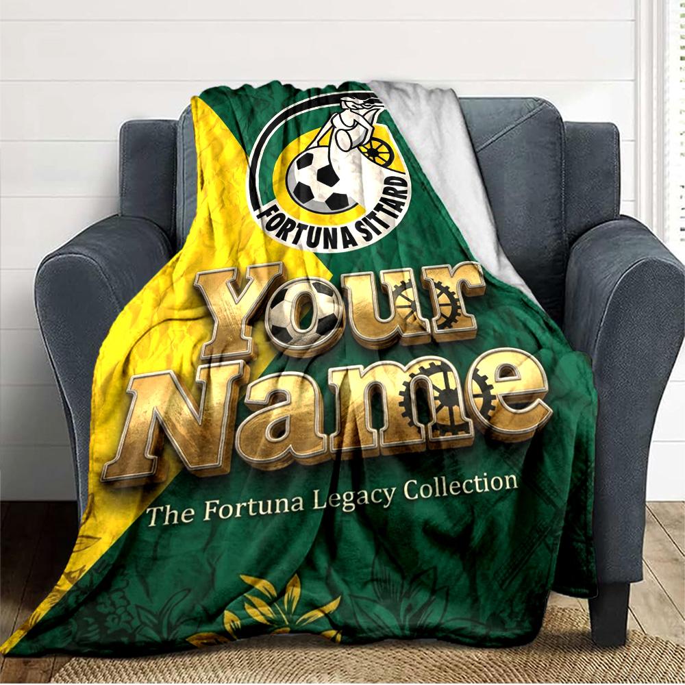 Name Custom Fortuna Sittard Print Flannel Blanket High Quality Warm Comfortable Cover for All Seasons Perfect for Gifts Home Decor