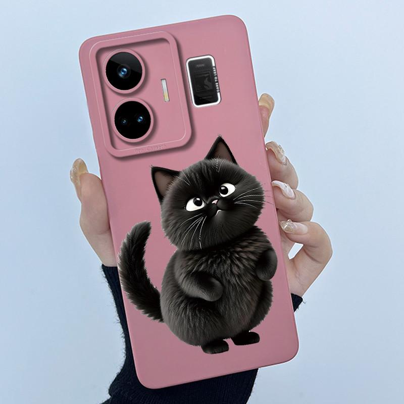 For Realme GT Neo 5 Case Funny Cartoon Cat Bumper Slim Soft TPU Shockproof Phone Case On For Realme GT Neo 5 Neo5 240W 5G Cover
