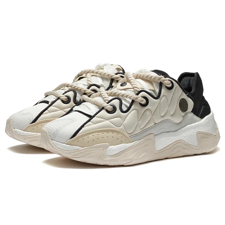 Li Ning Jackie Chan Collection Casual Shoes Men's Low top Eggnog Gray/Ivory/Coin Gray AGLS075-5