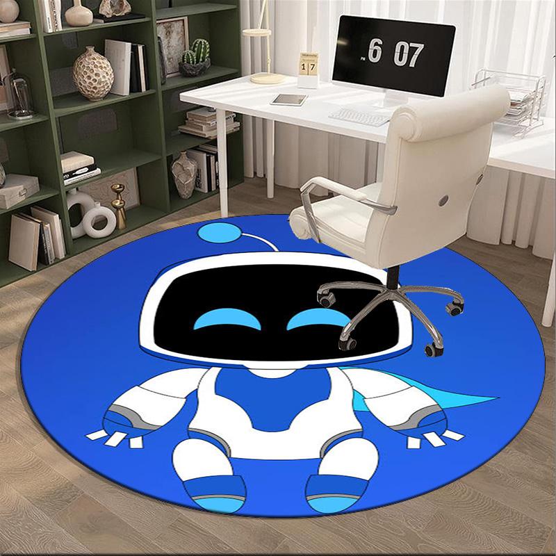 Space Adventure Astro Bot Round Rug for Livingroom,Bedroom, Palyroom, Chair Rug, Area rug, Circle Carpet, Large Size Fan Christmas gift