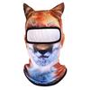 3D kočičí cyklistická kukla obličejová kapuce s ušima Zvířecí potisk obličejová maska ​​kukly pro outdoorové aktivity Hudební festivaly Raves Ski