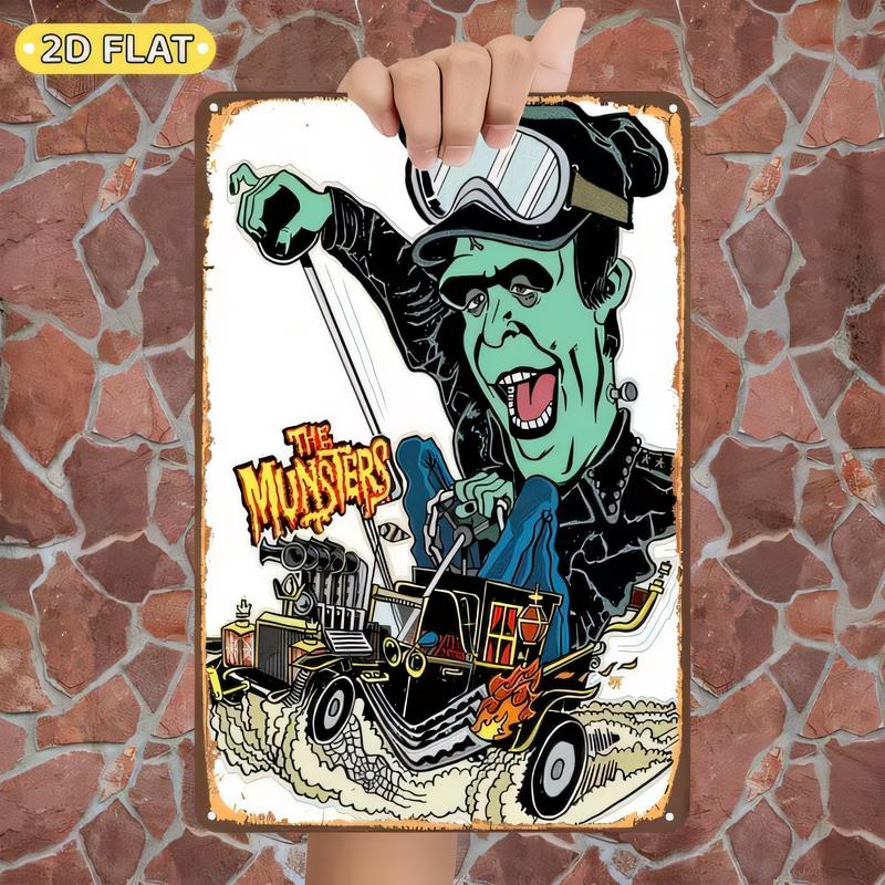 Tin Sign Retro  Metal Wall Plaque The Hunters Vintage Skeleton Truck Graffiti Art Poster for Garage Bar Man Cave Home Decor Gift