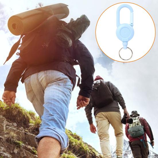 Retractable Keychain with Steel Wire Rope Carabiner Badge Reel Holder Clip Key Ring Heavy Duty Outdoor Camping Climbing Anti-lost Buckle