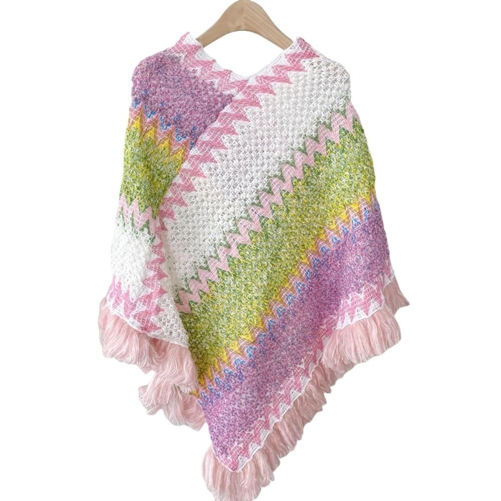 Neck Wrap Ethnic Style Knitted Shawl Bohemia Autumn and Winter Tassel Cape Tourism