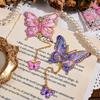 Student Reading Book Clip Vintage Butterfly Fan Metal Bookmark Hollow Flower Painting Bookmarks For Book Lovers Readers Gifts