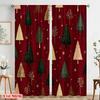 Plane Printing Print Curtains Christmas Trees Snowflakes Versatile Polyester Fabric Without Rod Outdoor Curtain Set Of 2 Made Washable