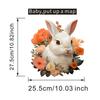 Cute Bunny Flower Toilet Stickers, Waterproof Removable Decals for Bathroom Restroom Decor, Self-Adhesive