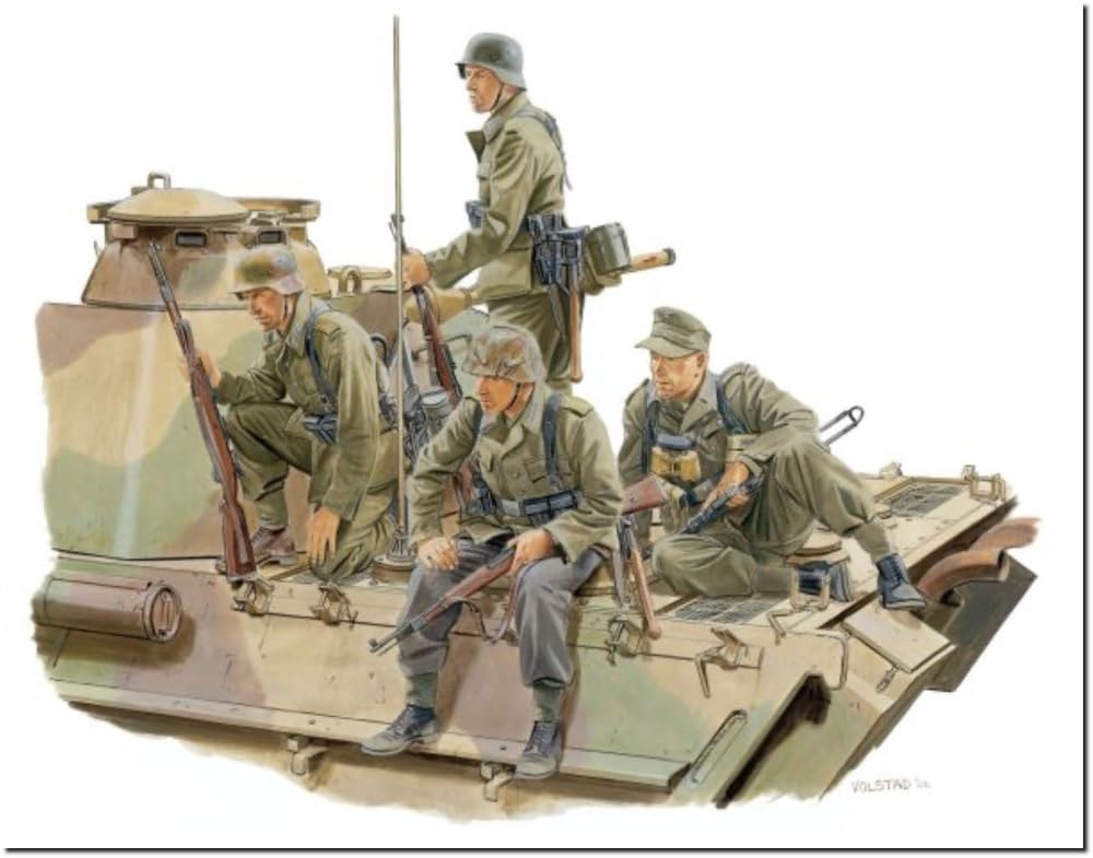 

Platts Dragon WW2 German Tank Rider Set Lorraine 1944 Plastic Model DR6156 1/35 (Human/Animal)