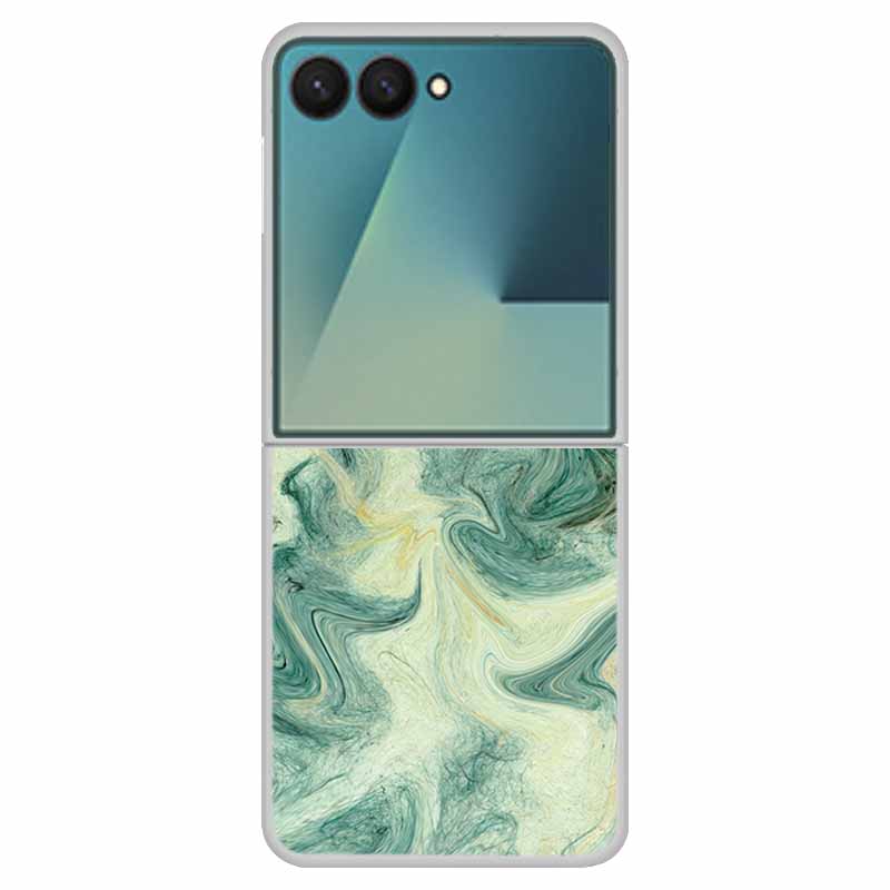 Marble Case For Samsung Z Flip7 Transparent Hard PC Plastic Cover Shockproof Coque for Samsung Galaxy Z Flip 7 5G Funda Zflip7