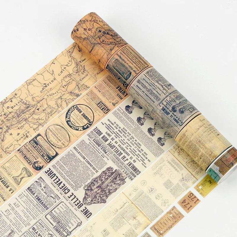 New Retro Washi Tape Set Decorative Scrapbook Masking Washitape Washing Decoration Diy Sticker Kawaii Stationery School Supplies
