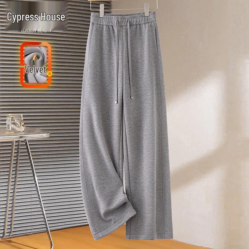 Cypress House Women's High-Waist Fleece-Lined Wide-Leg Pants