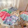 Summer Floral Print Shorts for Girls Pantskirt Kids Tutu Shorts Loose Leg Pants Girls Pleated Culotte Children Clothes