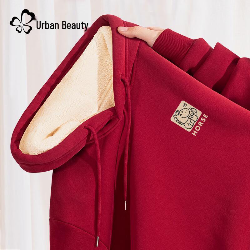 City Lady Women s Year of the Horse Fleece Lined Hooded Sweatshirt S