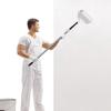 Telescopic Stainless Steel Paint Roller Set Wall Painting Tool with 3 Brush Heads for Furniture Wall Projects Enduring