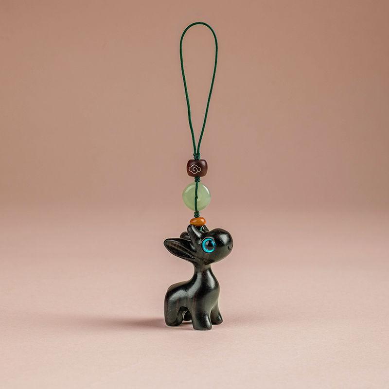 Sandalwood Deer Keychain & Phone Pendant - Cute Ornament for Men & Women