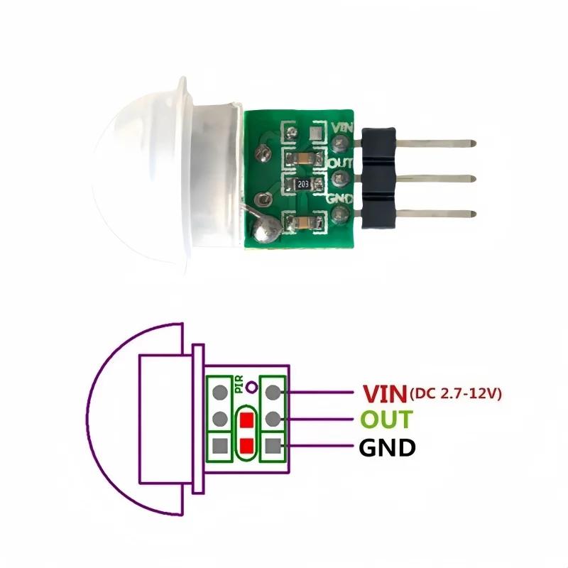 1pcs Mini IR Pyroelectric Infrared PIR Motion Human Sensor Automatic Detector Module AM312 Sensor DC 2.7 to 12V