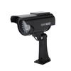 Solar Powered Fake Camera Outdoor CCTV Surveillance Security Camera LED Record(silver)