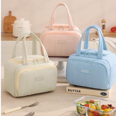 Multip-Pocket Cooler Lunch Box Insulated Design Food Storage Handbag Insulated Lunch Bag  Picnics
