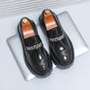 22 new big head leather shoes thick sole heightening patent leather glossy casual thick heel hairstylist tide