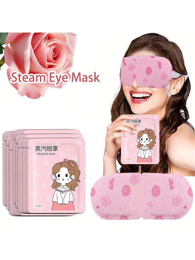 30Pcs Set Rose Steam Eye Mask Relieve Eye Fatigue Improving Sleep Quality Self-Heating Sleep Masks F