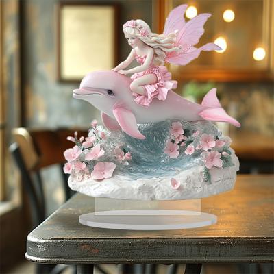 2D Dolphin AndFigurine Acrylic Desktop Decoration