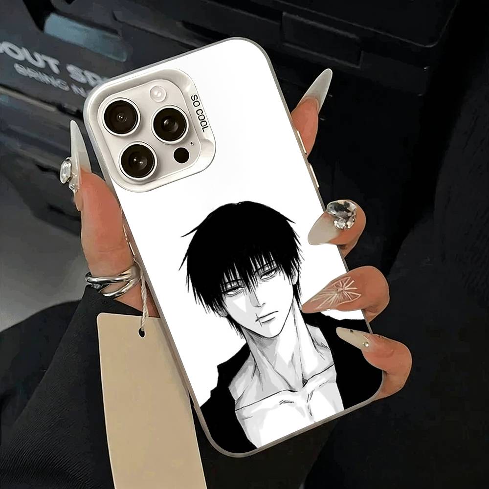 

Popular-Anime--Jujutsu -Kaisen Phone Case For iPhone 11 12 13 14 15 16Pro Max Plus white Sliver Phone Cover iPhone12Pro
