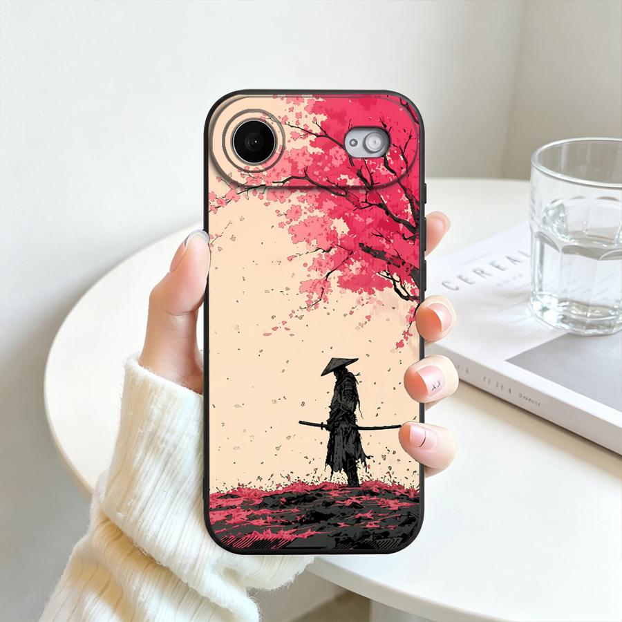 Case for Apple iPhone 17 18 Pro Max 14 12 11 18 XS XR Air 15 Plus 13 Mini 16 7 8 17e 16e Phone Cover Cartoon Sakura Warrior