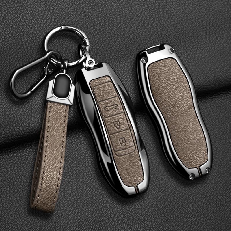 Metal Car Key Case Cover For Porsche Cayenne 958 911 Lepin 996 Macan Boxster Panamera 997 944 924 Panamera 718 971 9YA Keychain