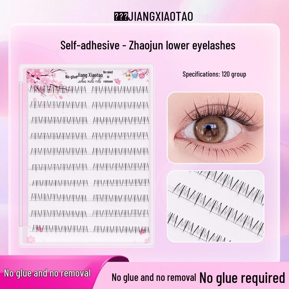 ACE Klebefreie Selbstklebende Cartoon-Büschelfalsche Wimpern - Natürlich, Faules Tragen