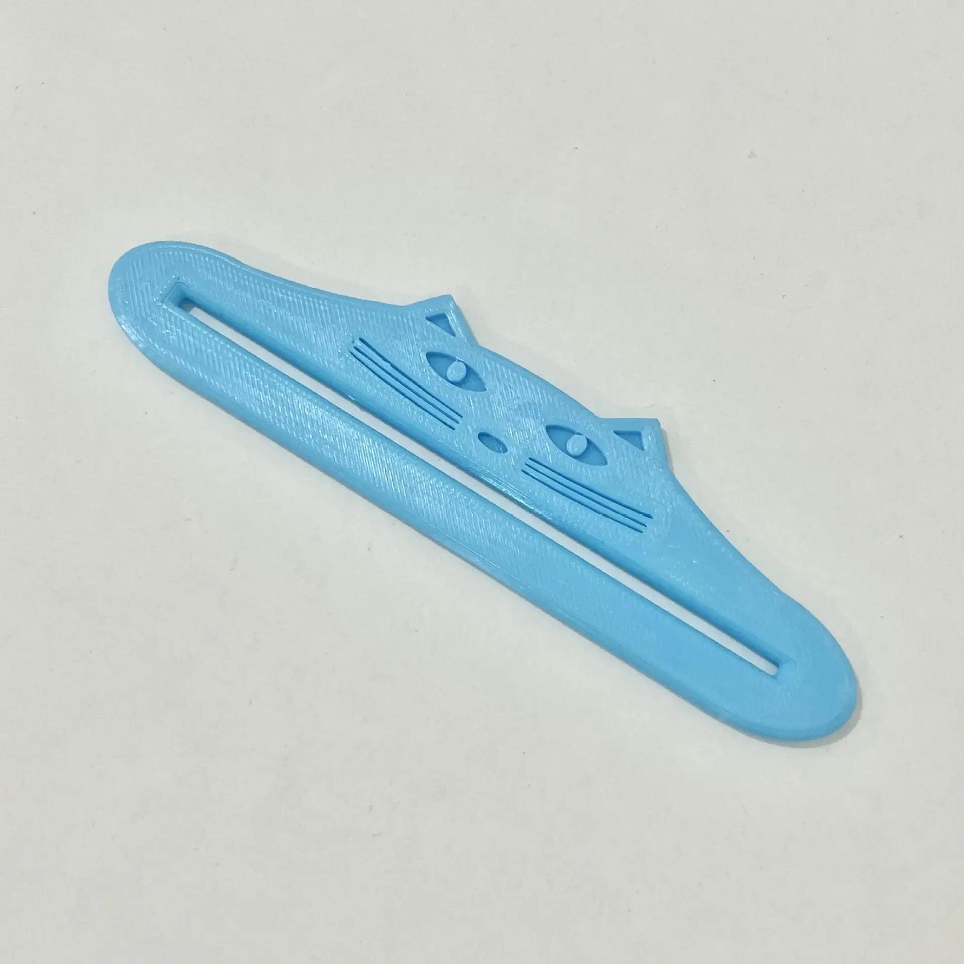 

1 шт. Пластиковий пакетик-стискач у формі кота, багатофункціональний стискач для пакетів, інструмент для стискання рідкого корму для тварин, дизайн кота синій