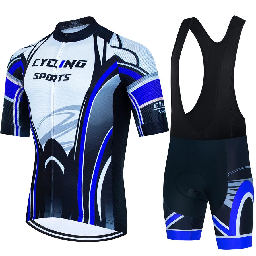 Sports Set Men's Cycling Clothing  Bike Bib Blouse Bicycle Clothes Man Summer Pants Gel Shorts Mtb Tricuta Teams