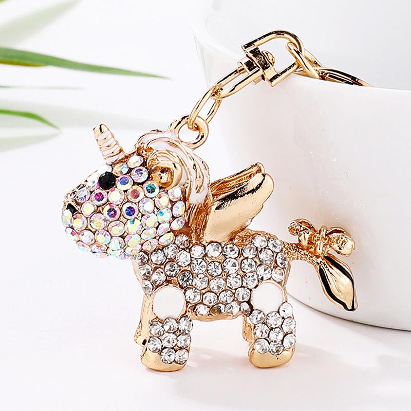 Creative Unicorn Rhinestone Keychain Charm