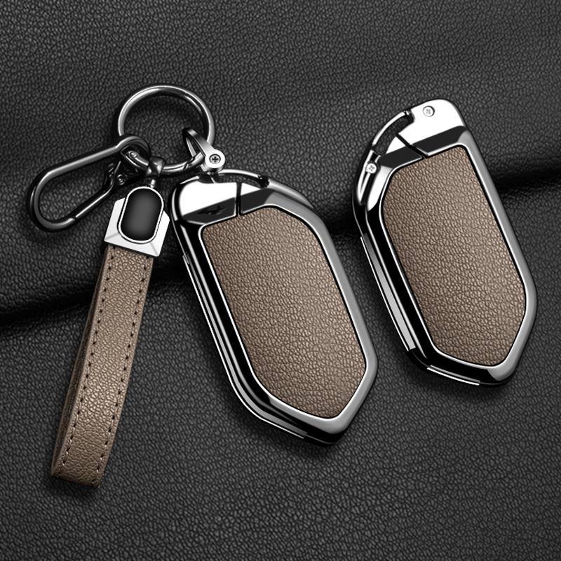 Zinc Alloy Leather Car Key Cover Fob Case Shell For Kia Picanto Sorento Mq4 Carnival Ka4 Morning K5 Carens Ev9 Seltos