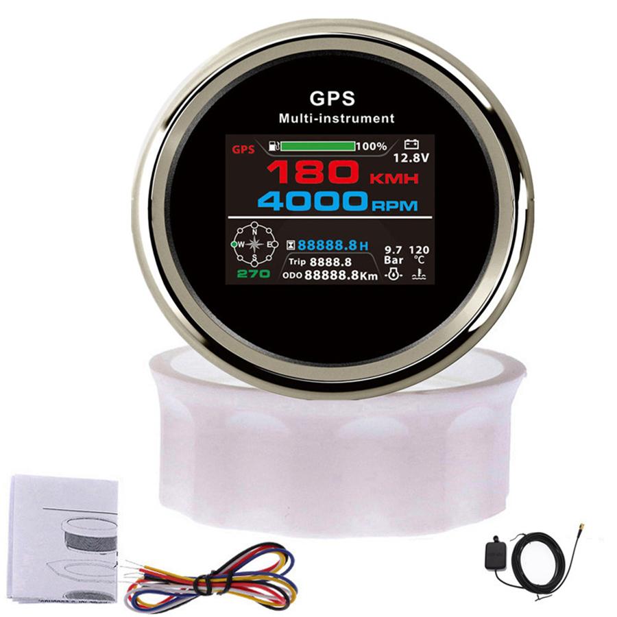 

10 in 1 Boat Tacho Speed Water Temp Fuel Pressure Odometer Hours Trip Volt Gauge