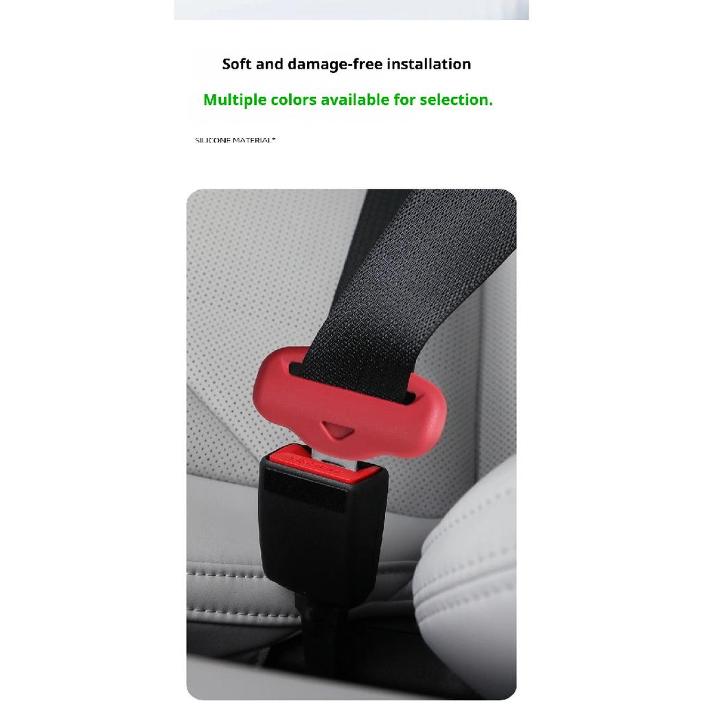 5PCS Car Seatbelt Buckle Cover Soft Silicone Anti-scratch Protector Safety Belt Buckle Guard Universal Car Clip Protection Cover
