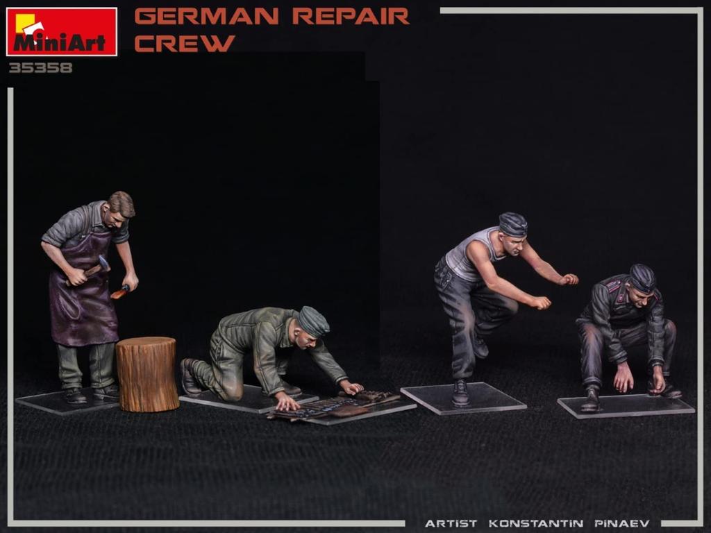 Miniart German Army Repair Crew Plastic Model MA35358 1/35 (4 Figures)