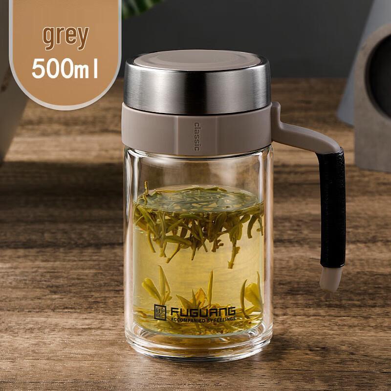FUGUANG G1811 Double Wall Glass Cup with Handle