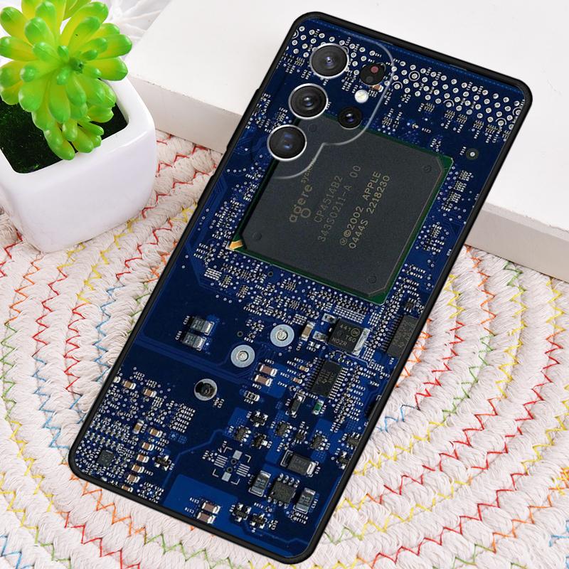 Motherboard Circuit Board Silicone Phone Case For Samsung Galaxy note 10 pro S26 S25 S24 S23 S22 S21 Plus S25Ultra Capa Cover