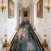 Light Luxury Marble Style Corridor Carpet Europe Decoration Home Easy Clean Runner Rug el Stair Passageway Non-slip Long Mats