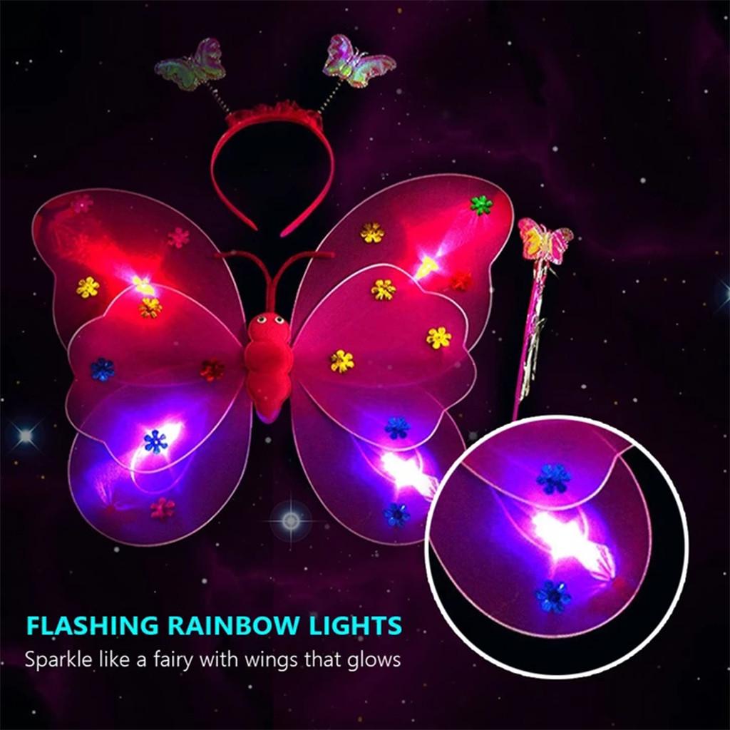 

Светодиодный мигающий костюм, детский праздничный комплект с повязкой на голову